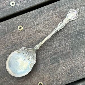 Vintage Rogers And Bro A1 Spoon w/ Floral Design and C Etched on the Stem